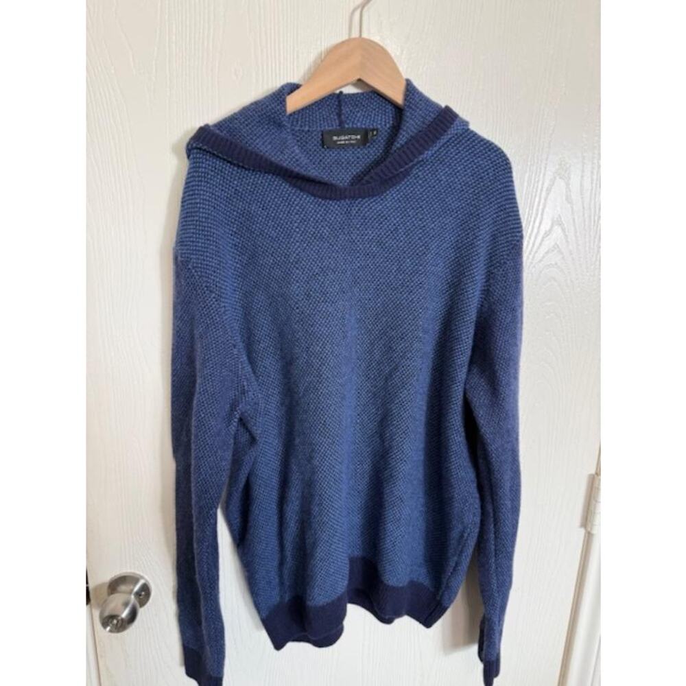 BUGATCHI Men’s Merino Wool Melange Knit Hoodie -XL